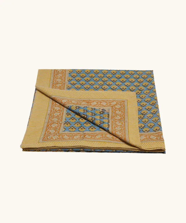 Doing Goods Emma Blau Double Baumwolldecke mit Tasche