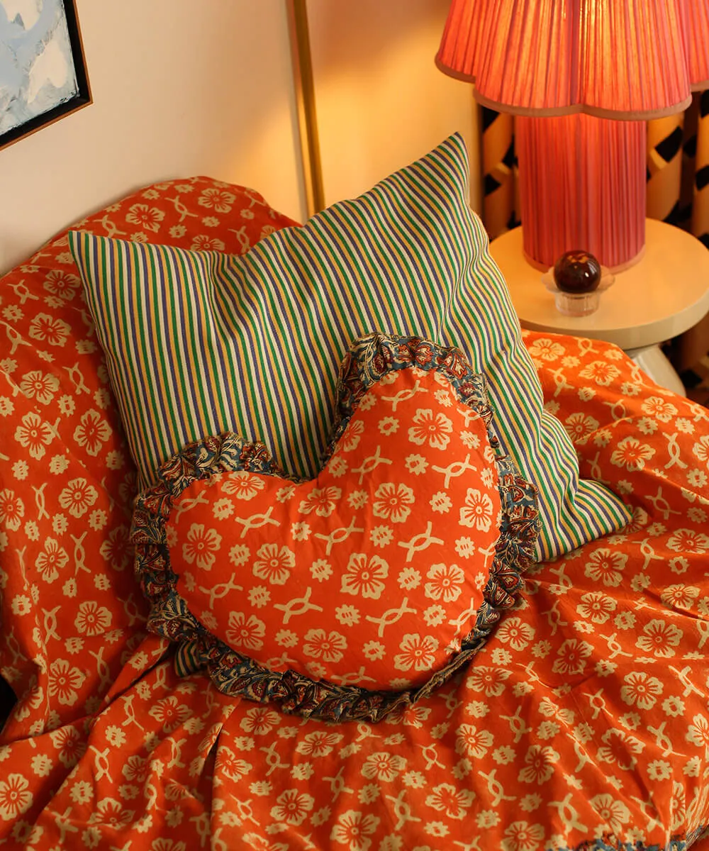 Doing Goods Ulla Simple Decke 220x140 orange mit Tasche