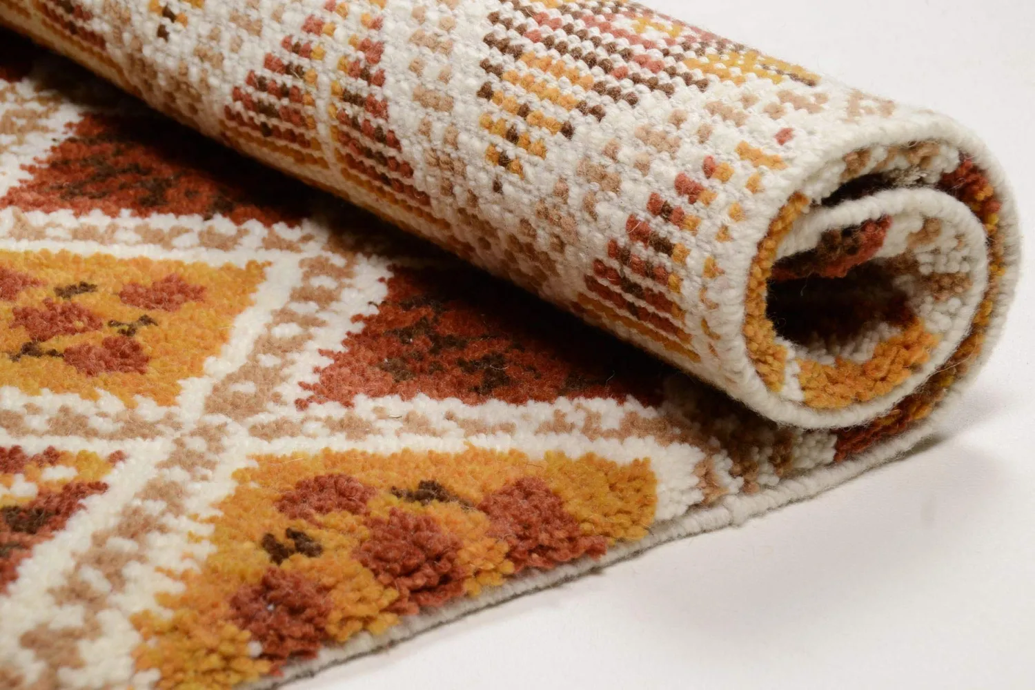 THEKO Marmoucha Berberteppich 70x140 terra beige Schurwolle
