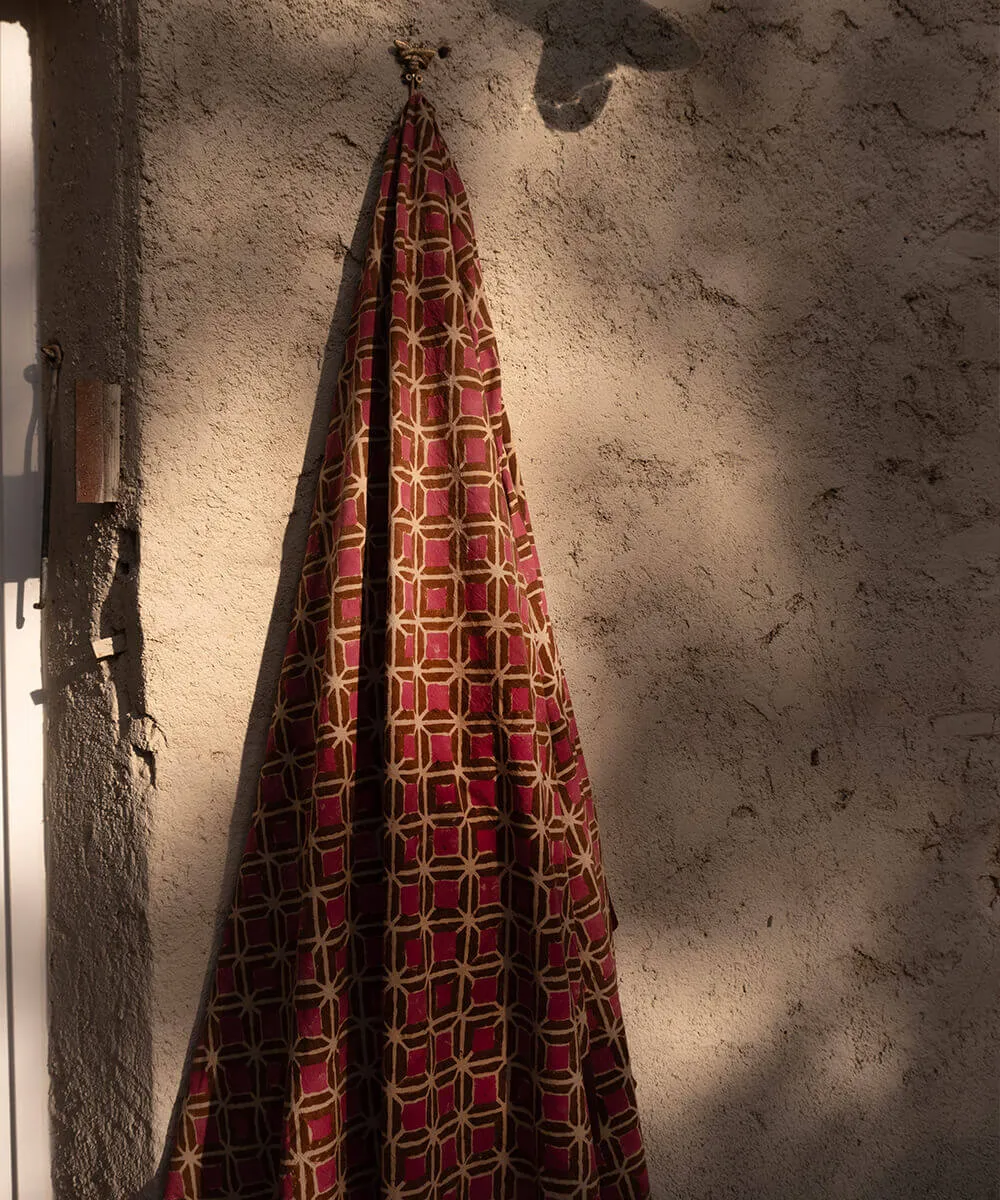 Doing Goods Simple Helena Plaid Baumwolle Bordeaux mit Tasche