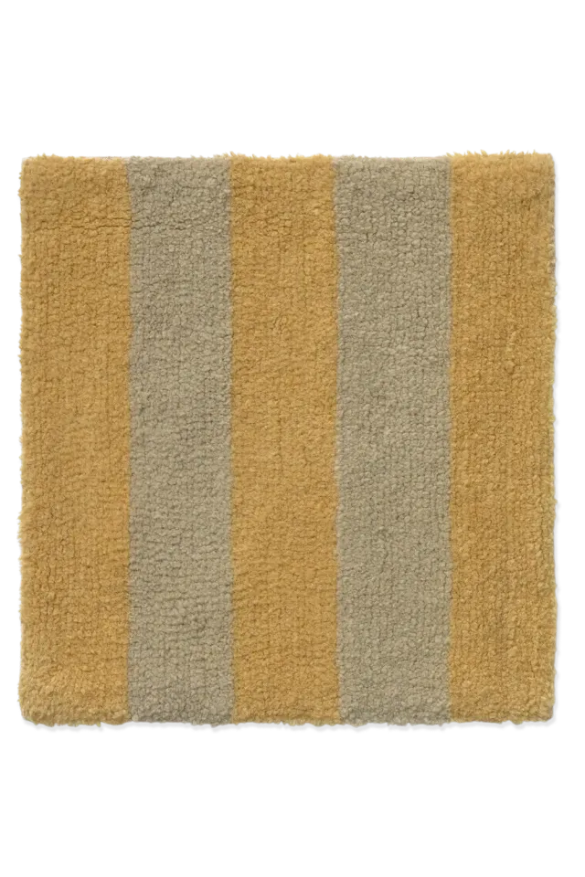 Lorena Canals Cabana Lines Wool Teppichmuster Caramel Moss