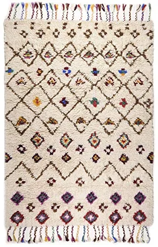 THEKO Nomadic Design Teppich Beige 140x200 Wolle