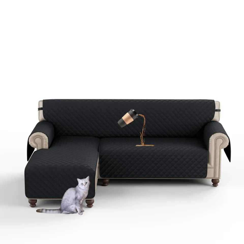 HonunGron Ecksofa Schonbezug L-Form 208cm Schwarz wasserdicht