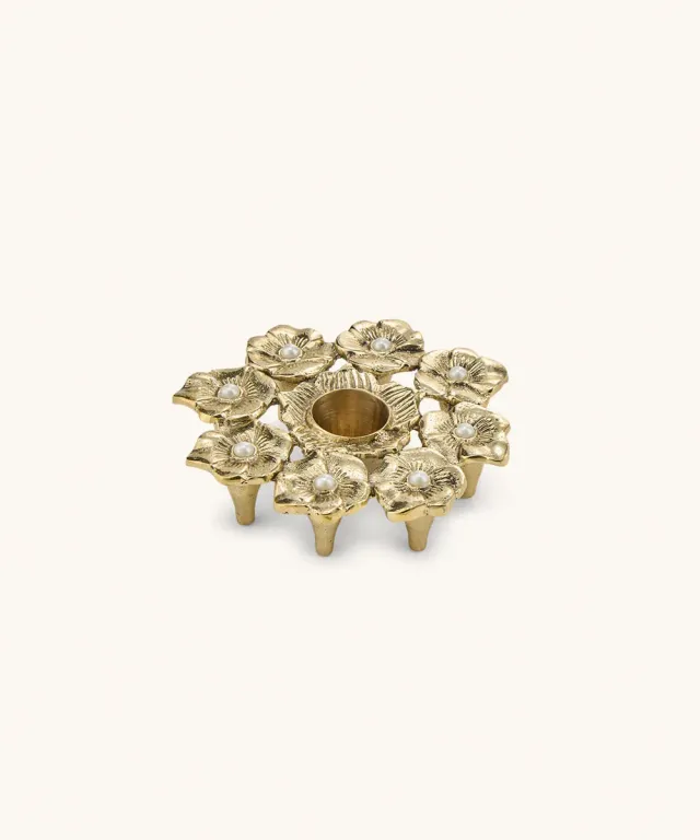 Doing Goods Zoey Blume Kerzenhalter Messing Gold