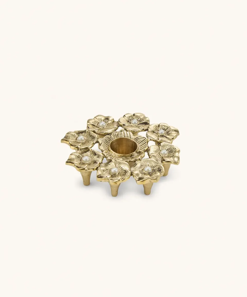 Doing Goods Zoey Blume Kerzenhalter Messing Gold