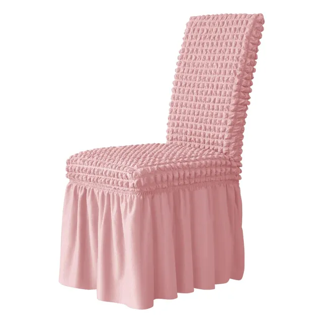 HonunGron Stuhlbezug Stretch Rosa 1er-Set lang elastisch