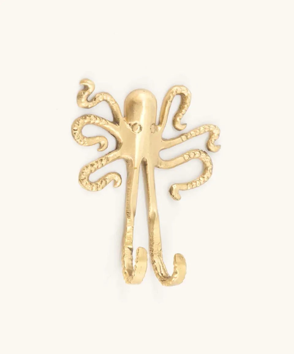Doing Goods Ella Octopus Wandhaken Messing Oktopus