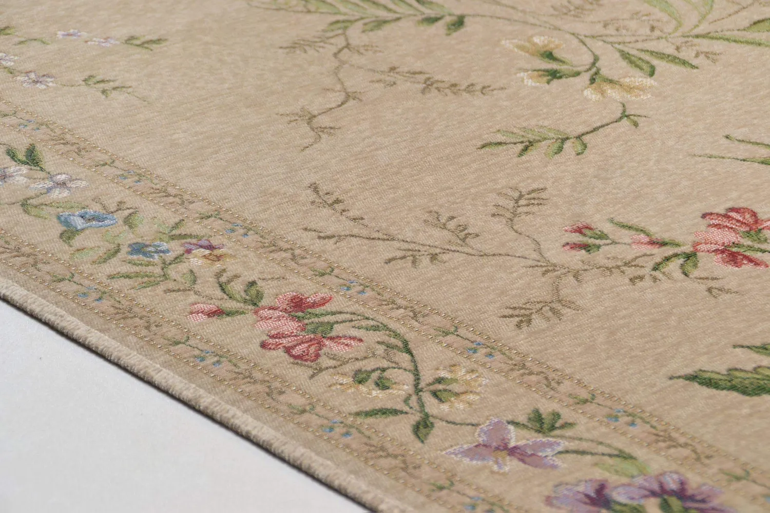 THEKO Flomi Teppich 60x90 cm Beige Floral flach