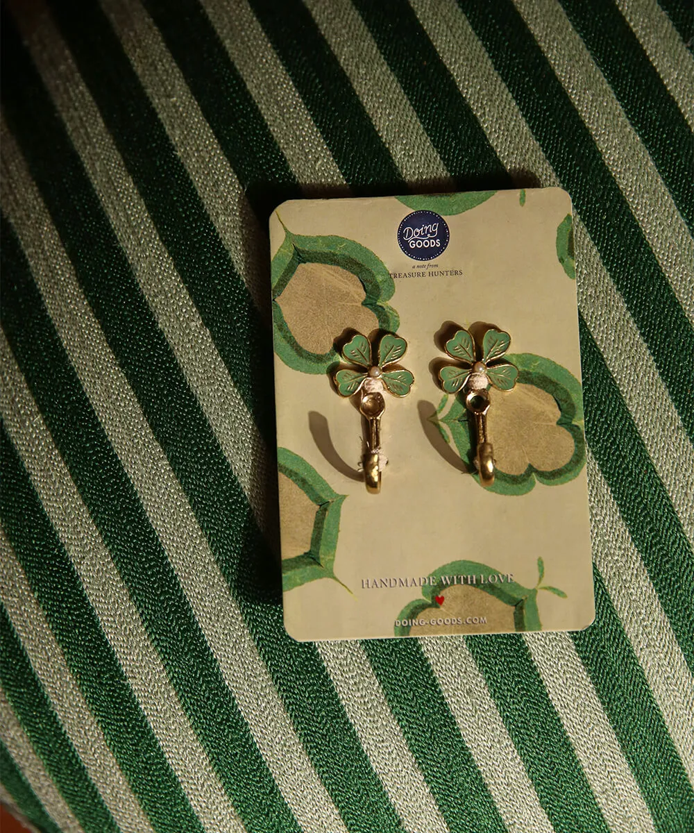 Doing Goods Lucky Clover Wandhaken 2er-Set Messing