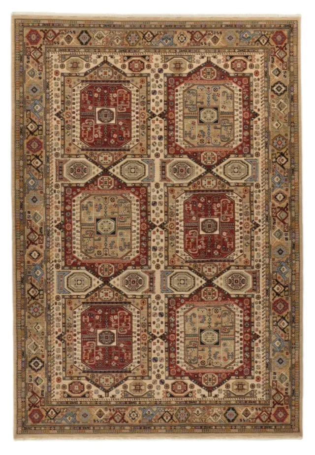 THEKO Saharna Teppich 80x150 cm Beige Schurwolle