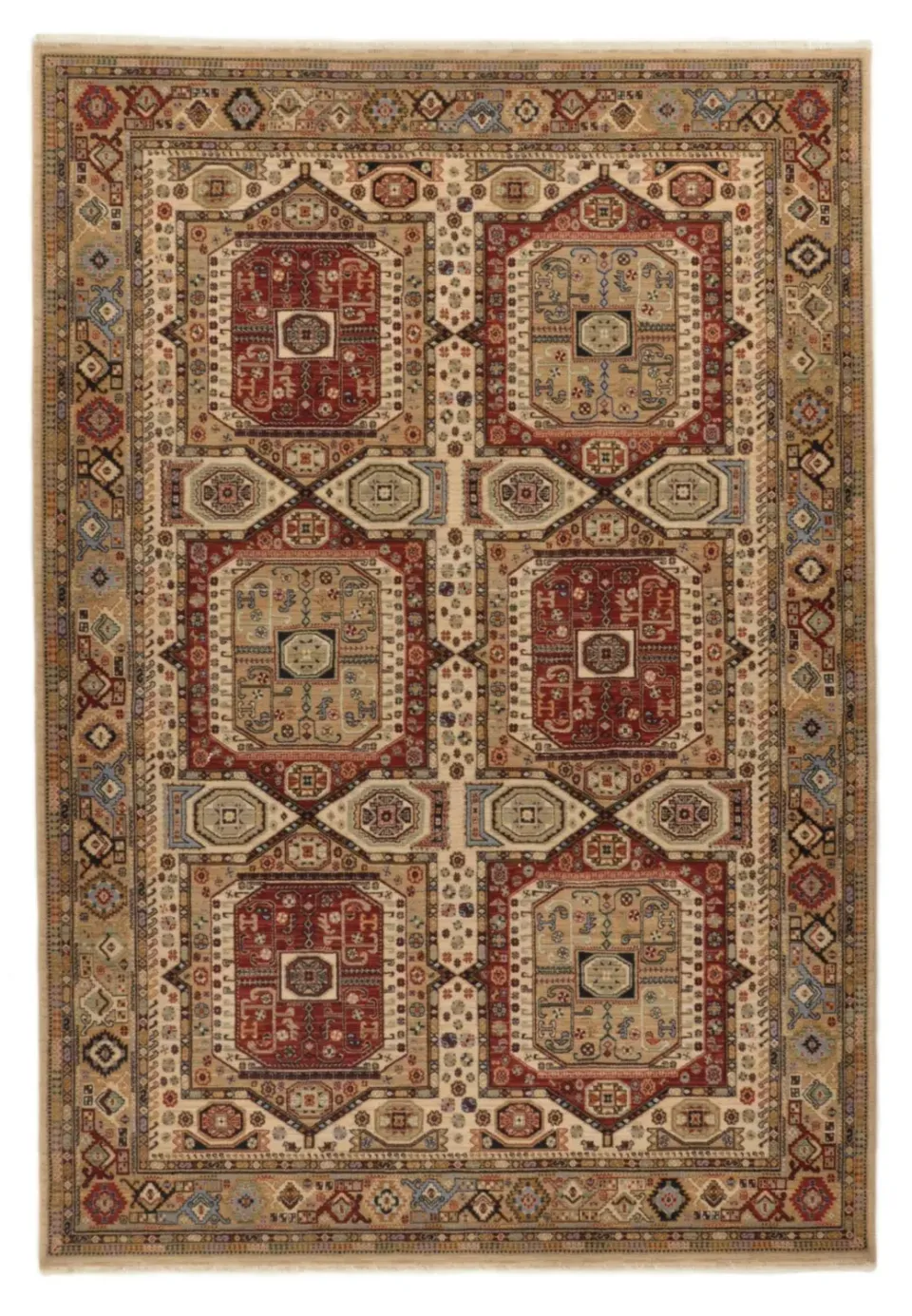 THEKO Saharna Teppich 80x150 cm Beige Schurwolle