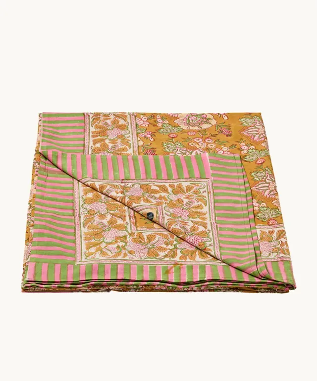Doing Goods Marigold Tischdecke Baumwolle 160x350 Senf Rosa