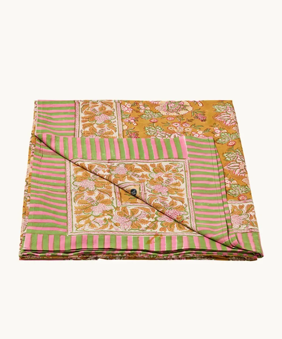 Doing Goods Marigold Tischdecke Baumwolle 160x350 Senf Rosa