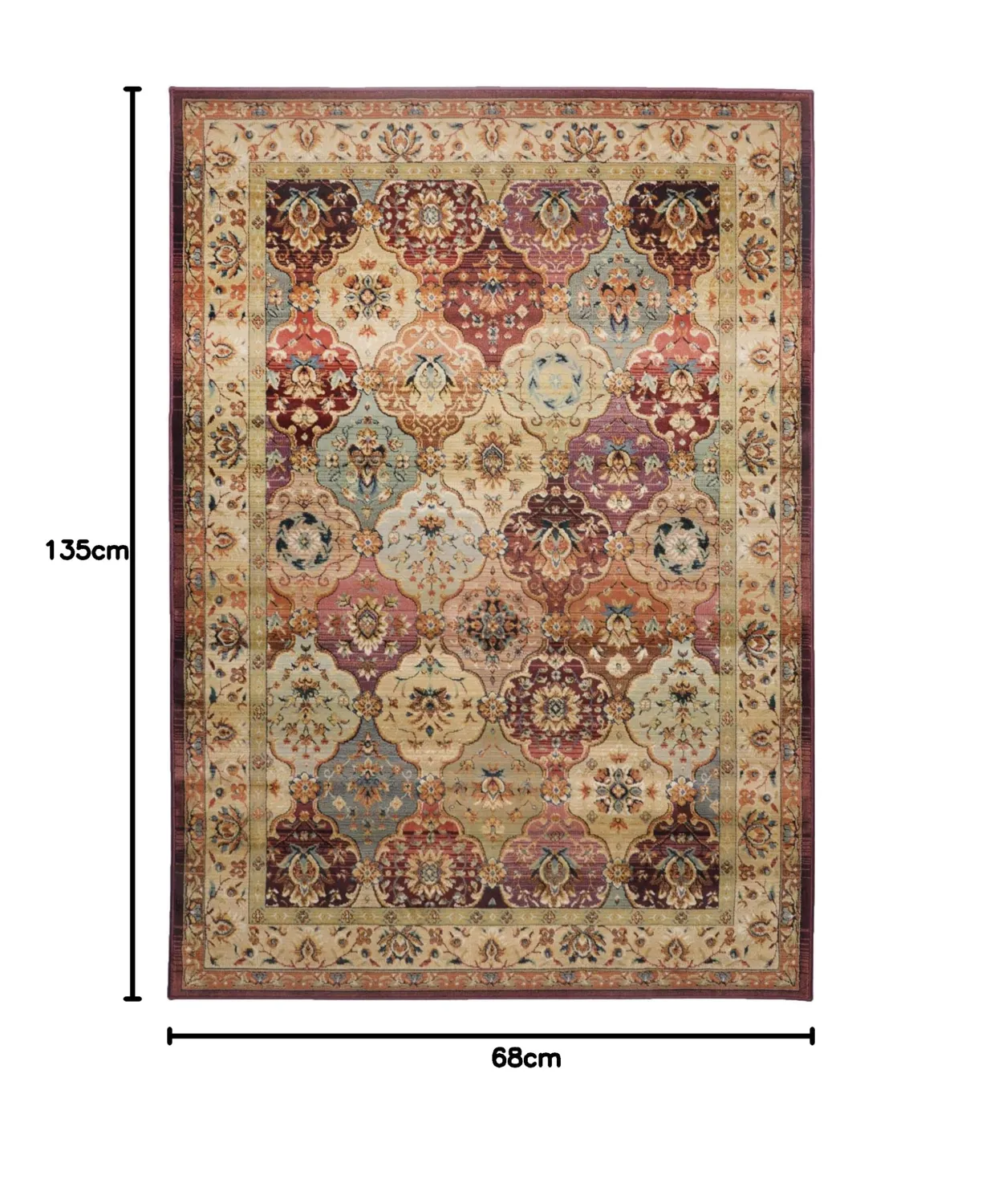 THEKO Gabiro Orientteppich 68x135cm Pastell Multi robust