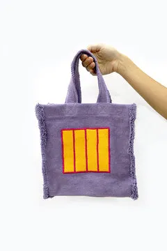 Lorena Canals Purple Cell Stofftasche Lila Baumwolle