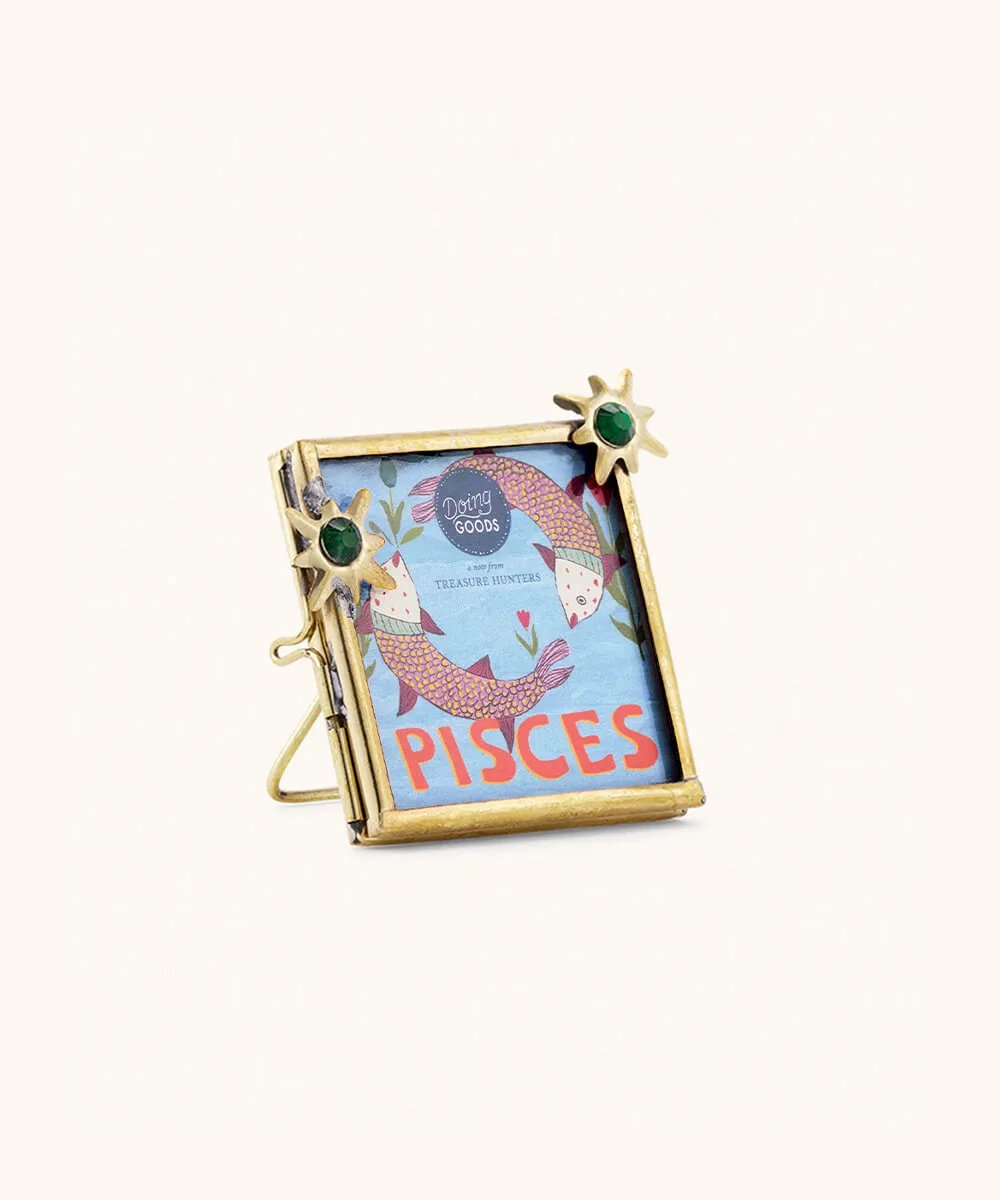 Doing Goods Zodiac Fische Mini Bilderrahmen Messing