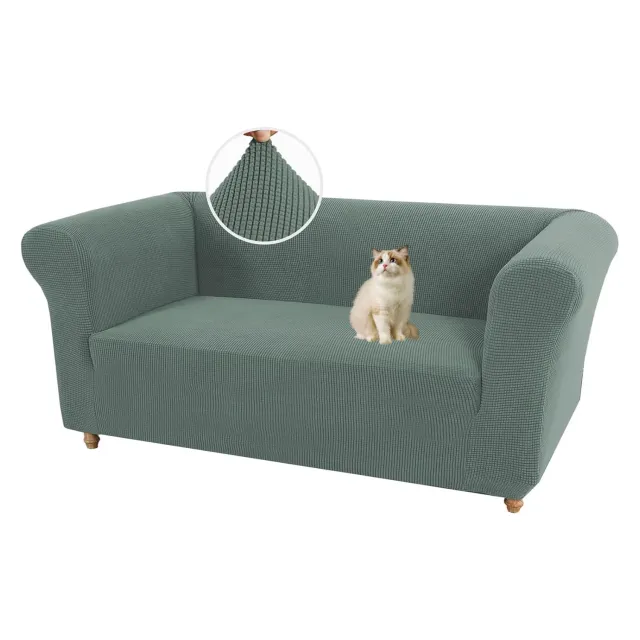 HonunGron Chesterfield Sofabezug 2-Sitzer Graugrün