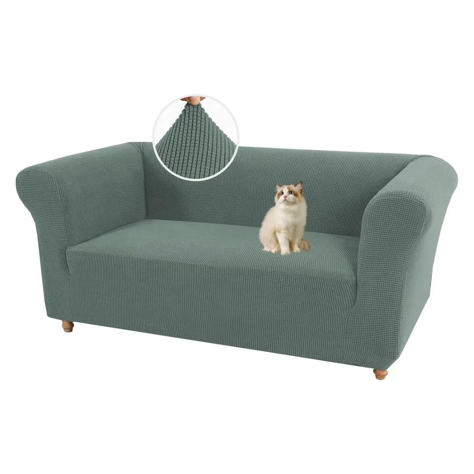 HonunGron Chesterfield Sofabezug 2-Sitzer Graugrün