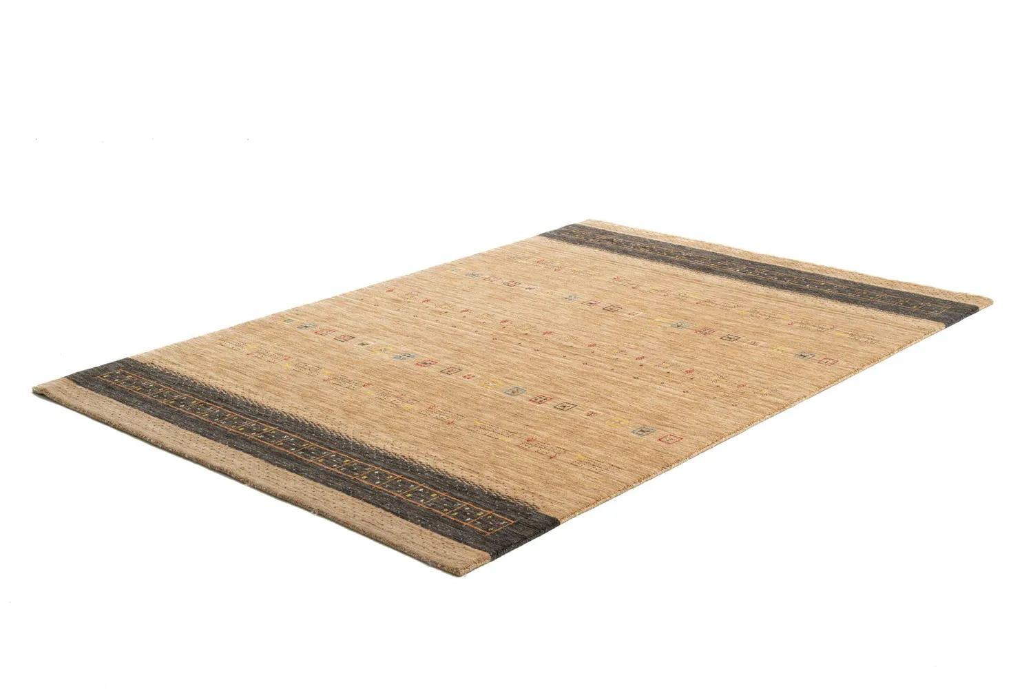 THEKO Lori Dream Gold Teppich 70x140 Hellbraun Schurwolle