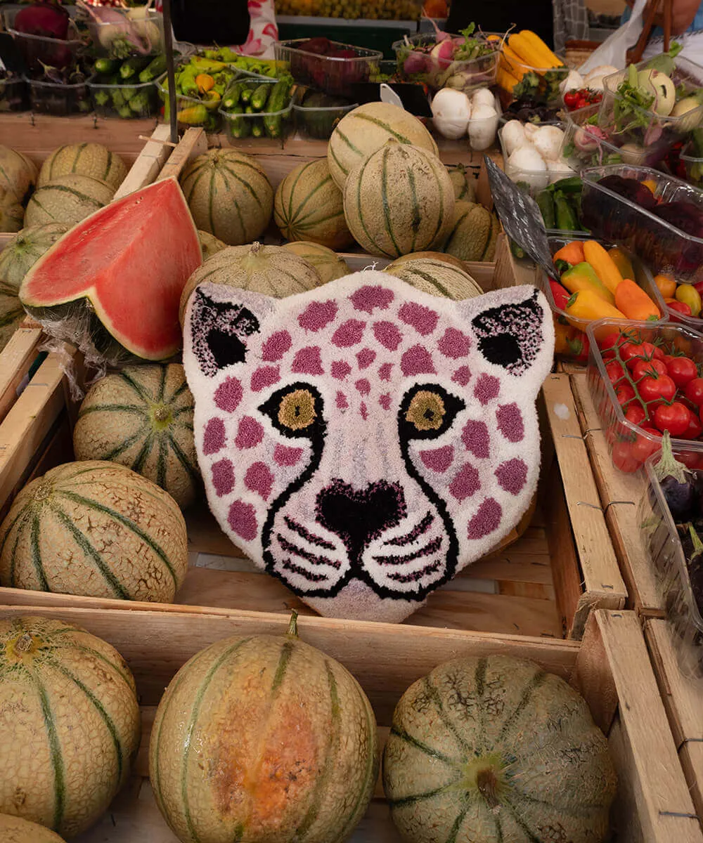 Doing Goods Lilly Leopard Kopf Wandteppich getuftet