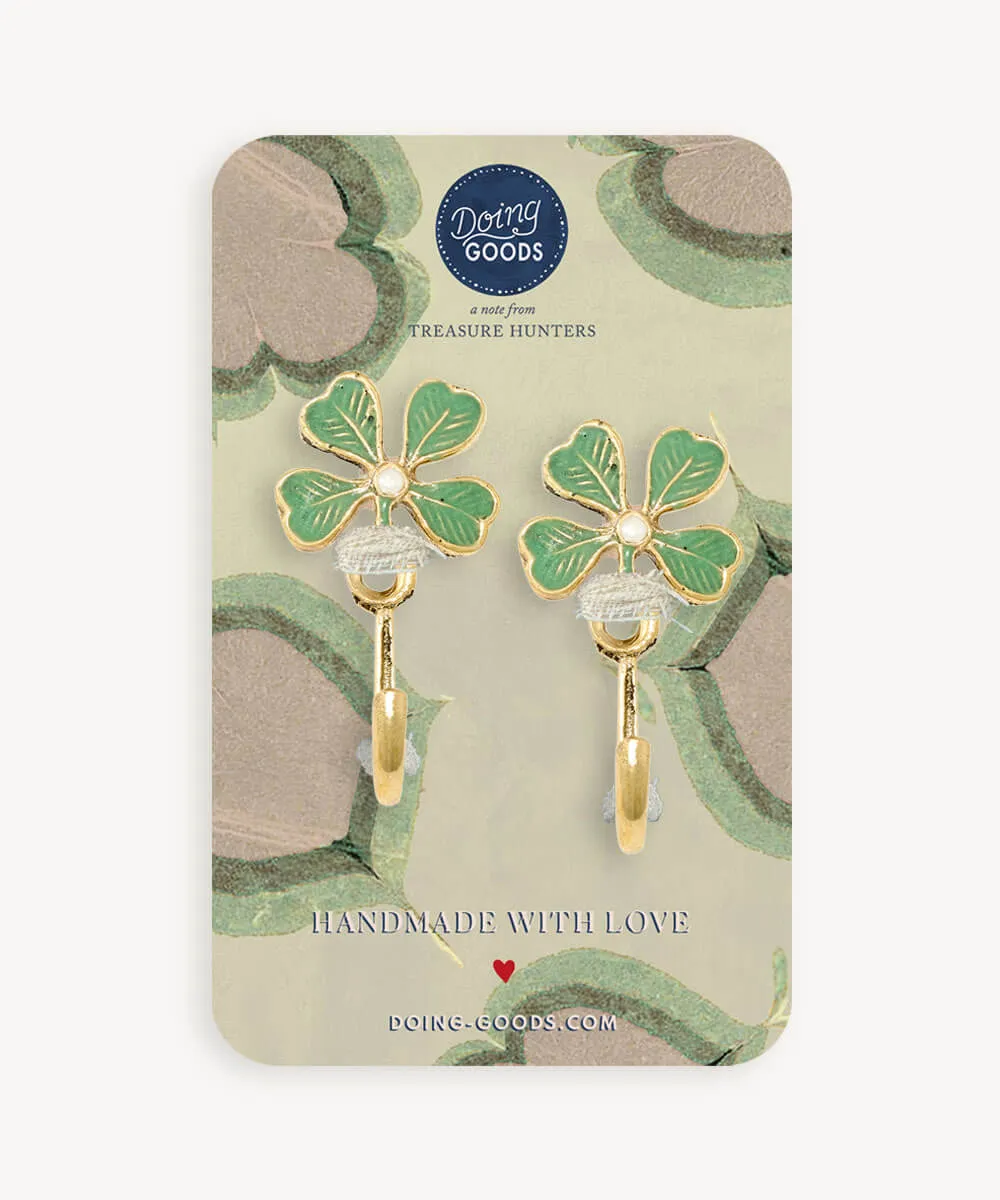Doing Goods Lucky Clover Wandhaken 2er-Set Messing