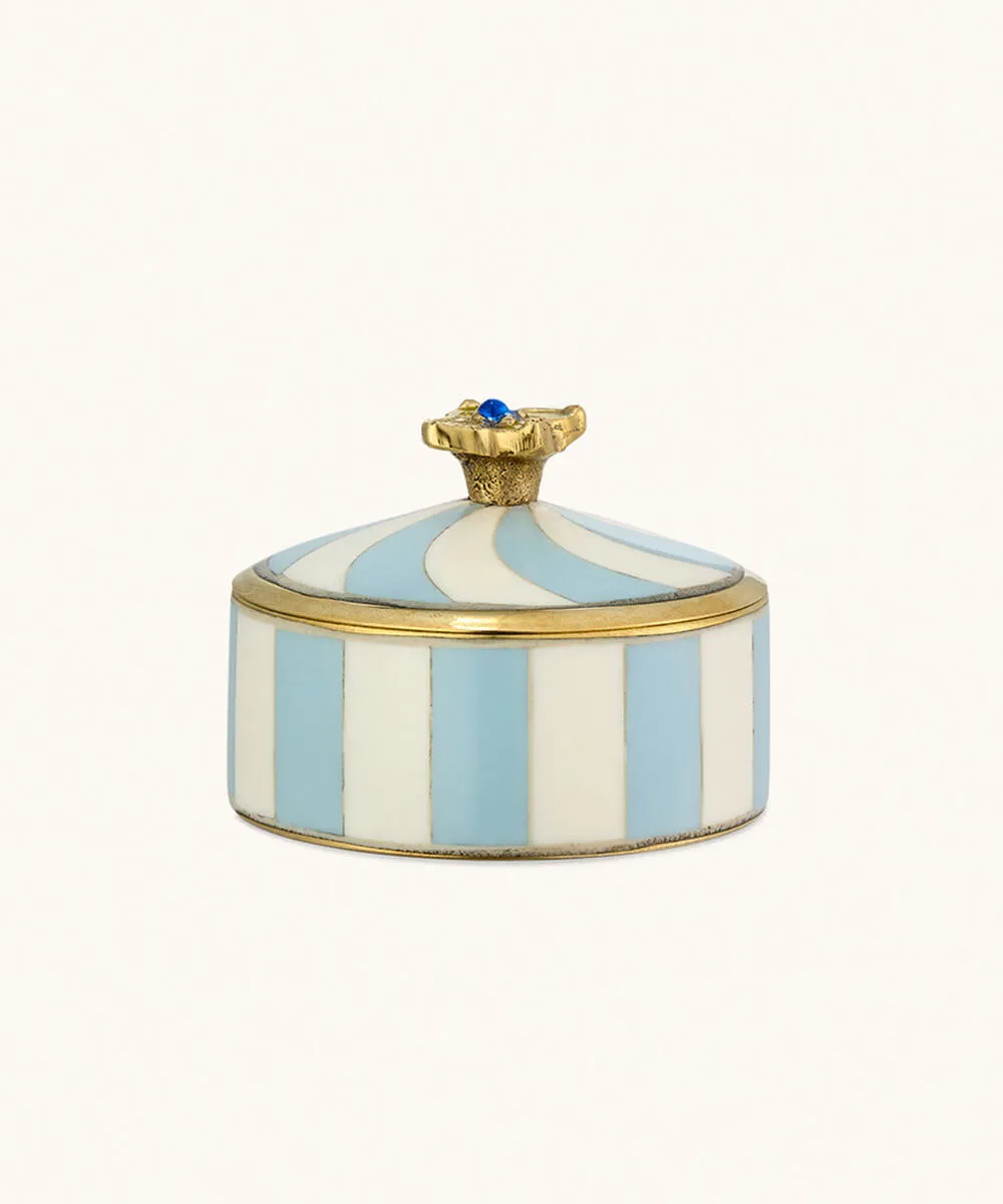 Doing Goods Lou Cirque Schmuckdose Mittel Blau gestreift