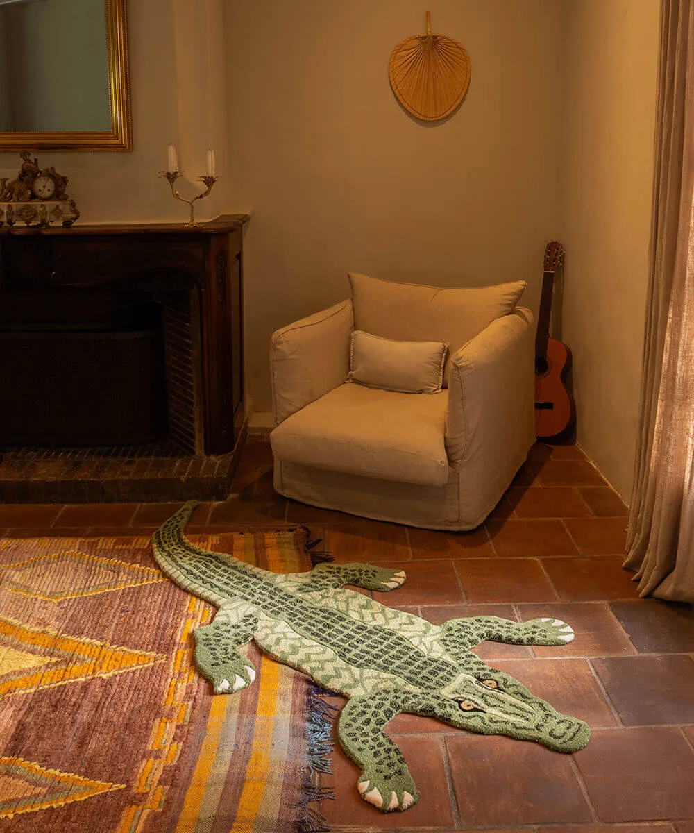 Doing Goods Coolio Crocodile Large Teppich Krokodil Wolle