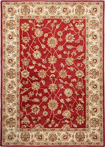 THEKO Royal Ziegler Teppich Rot Cream 70x140 Wolle