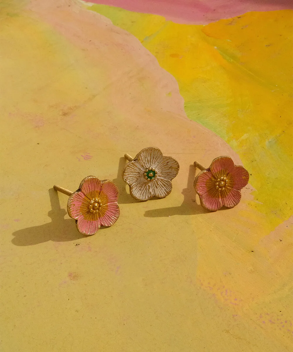 Doing Goods Faye Möbelknopf Blume Rosa Messing