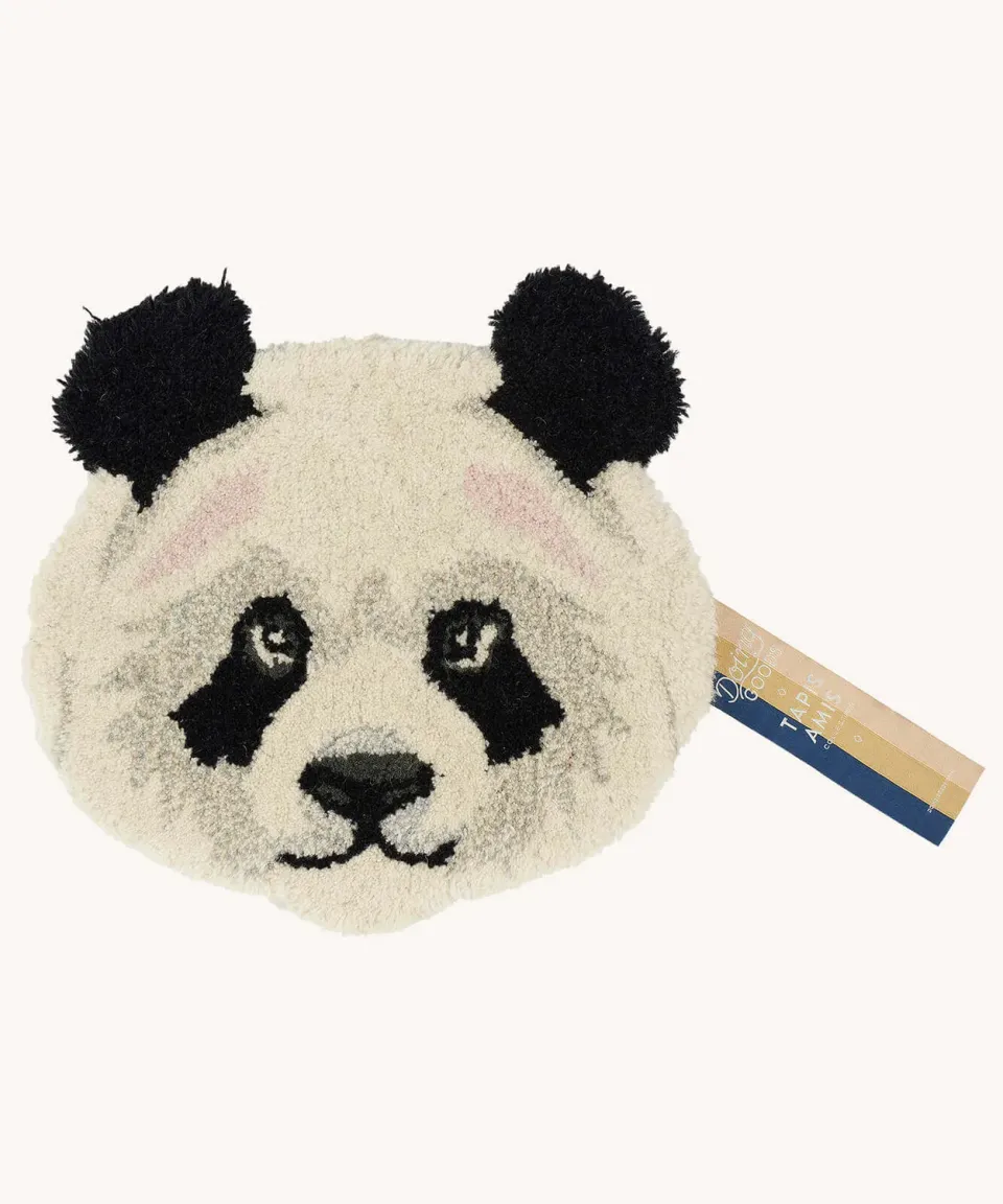 Doing Goods Plumpy Panda Teppich Wolle Tierkopf rund