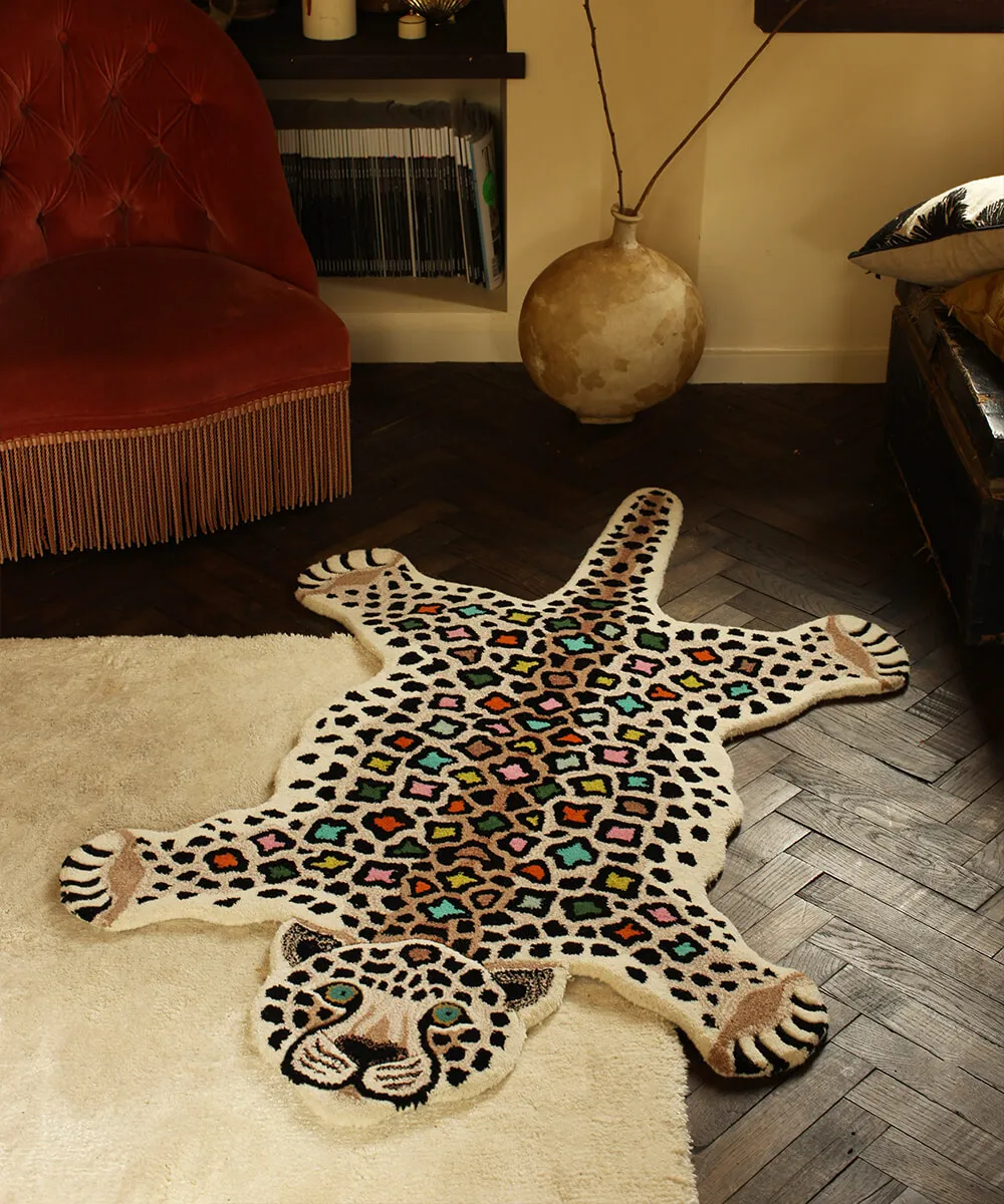 Doing Goods Disco Leopard Teppich Large Wolle Bonton