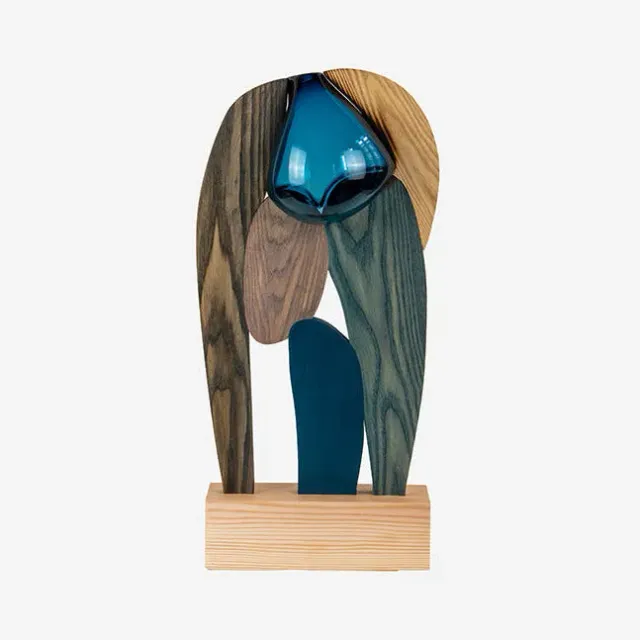 Donna Wilson Sculpture 1 Skulptur Holz Blau 57cm
