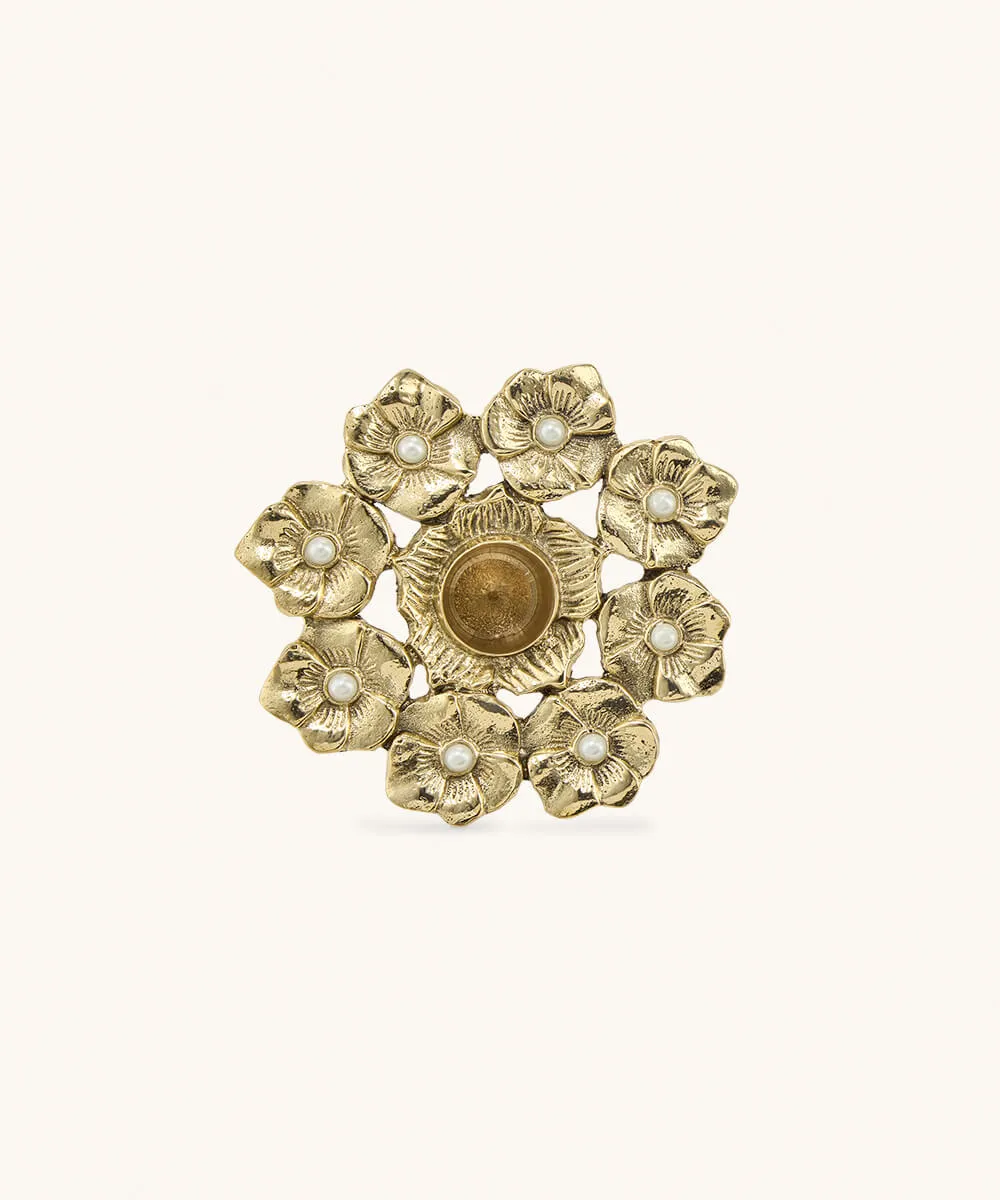 Doing Goods Zoey Blume Kerzenhalter Messing Gold