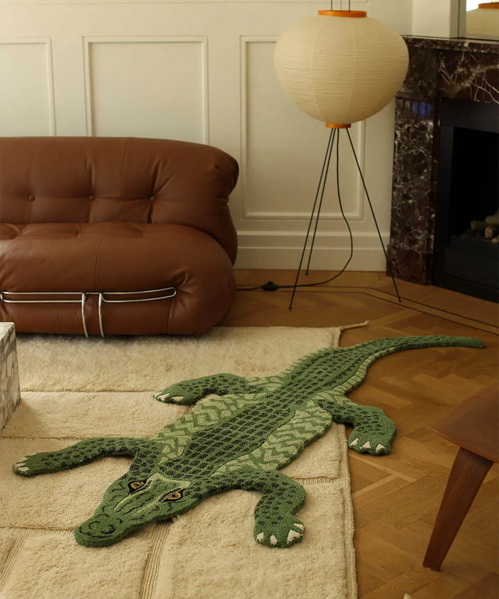 Doing Goods Coolio Crocodile Large Teppich Krokodil Wolle