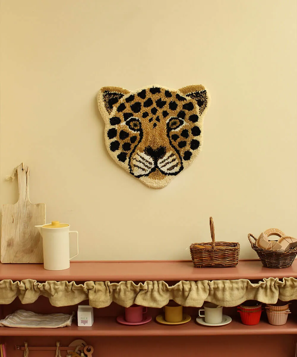 Doing Goods Loony Leopard Teppich Wolle Tierkopf