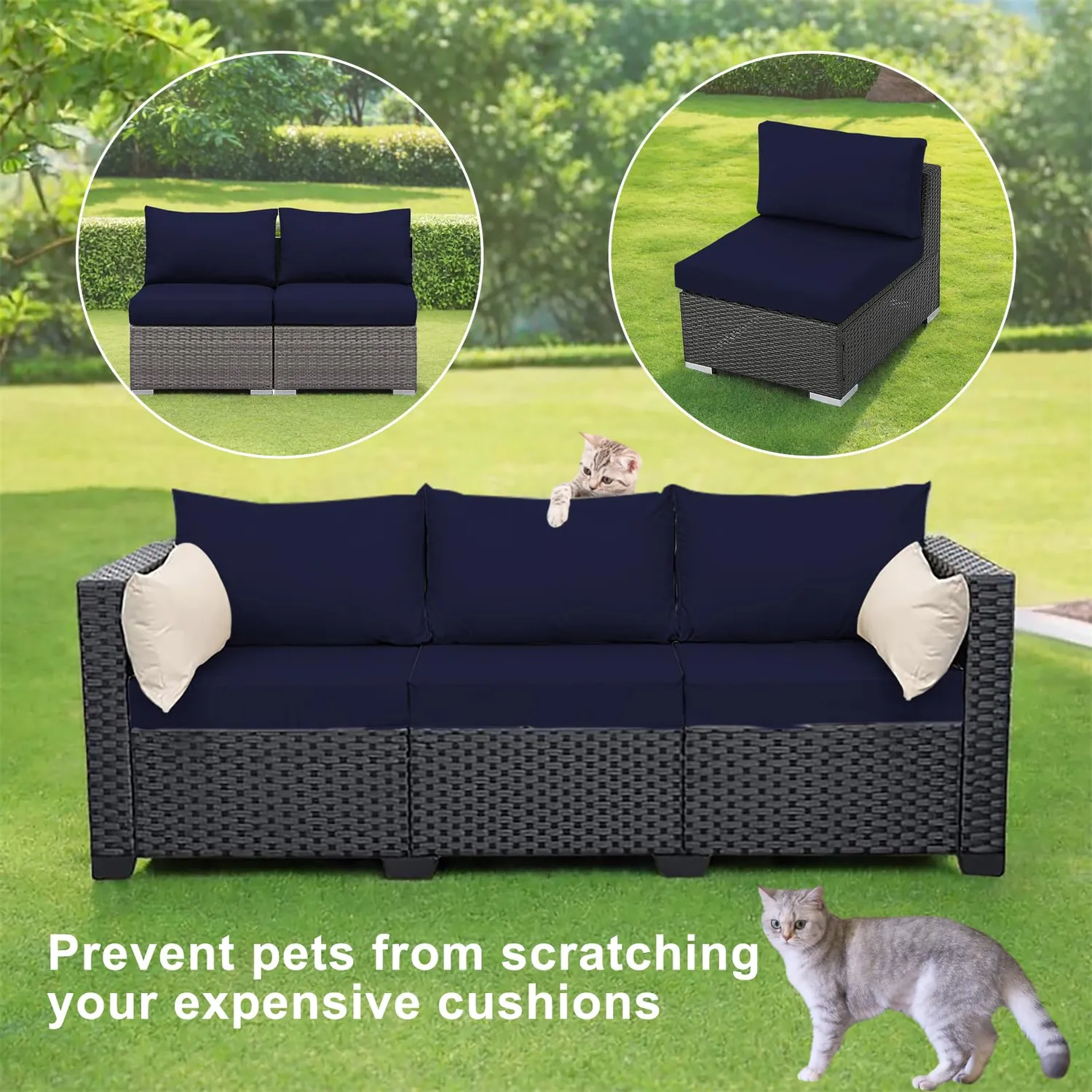 HonunGron Sitzkissenbezug Lounge Marine 100-125cm 1Stk