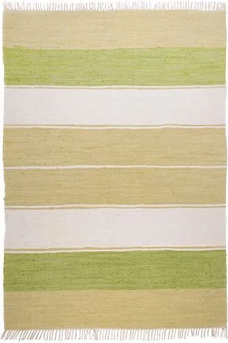 THEKO Happy Cotton Fleckerlteppich 90x160 Grün waschbar