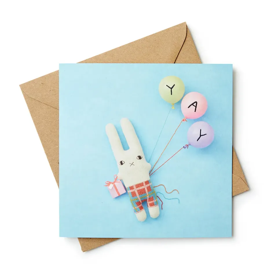 Donna Wilson YAY Rabbie Rabbit Grusskarte 15x15 Hase