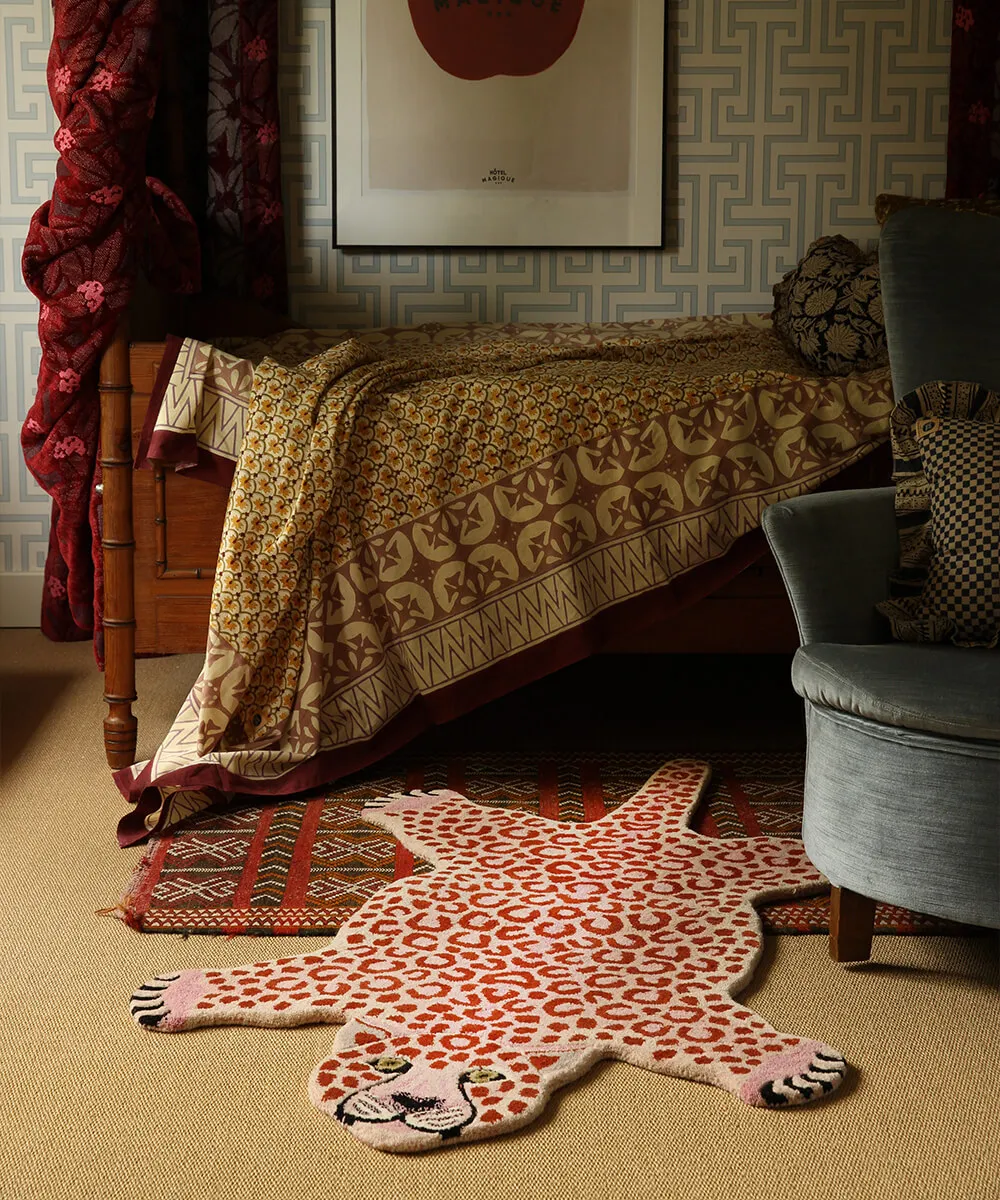 Doing Goods Pinky Leopard Large Teppich Wolle
