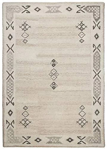 THEKO Royal Berber Teppich 60x90 cm Melange Schurwolle
