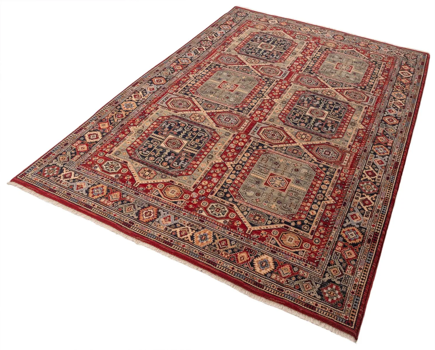 THEKO Saharna Wollteppich 60x90 Rot Schurwolle