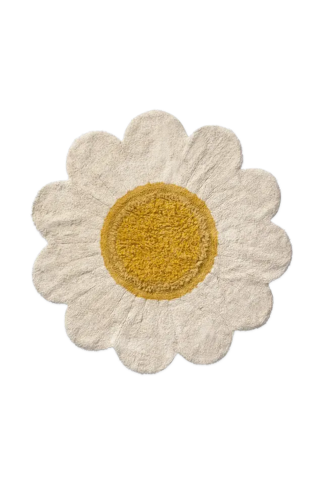 Lorena Canals White Daisy Teppich 120 cm waschbar Baumwolle