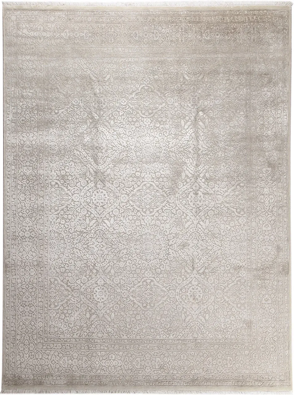 Amini Bellagio Alabaster Teppich 400x300 Viskose handgeknüpft