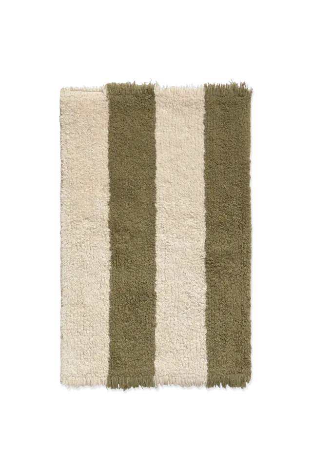 Lorena Canals Cabana Lines Stoffmuster Natural Kaki Baumwolle
