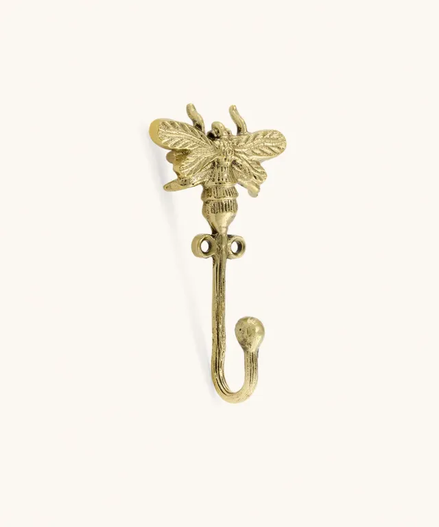 Doing Goods Bienenkönigin Wandhaken Messing Gold