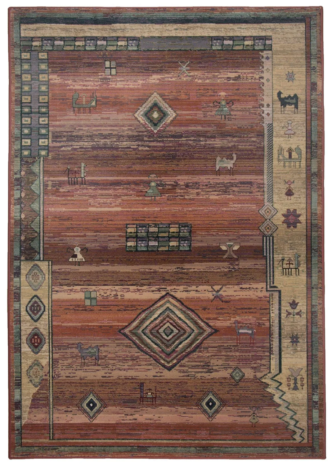 THEKO Gabiro Orientteppich 68x135 Beige-Gold Polypropylen