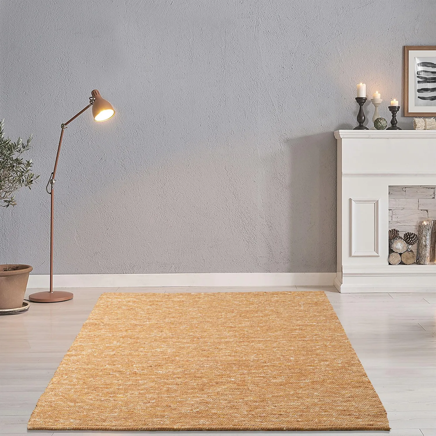 THEKO Alpen Wollteppich terrakotta – 100% Schurwolle