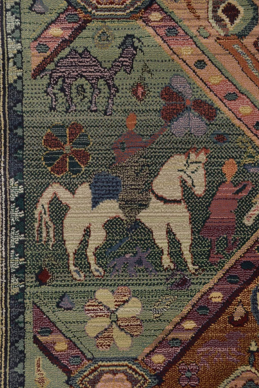 THEKO Gabiro Orientteppich 90x160cm Grün Vintage-Effekt