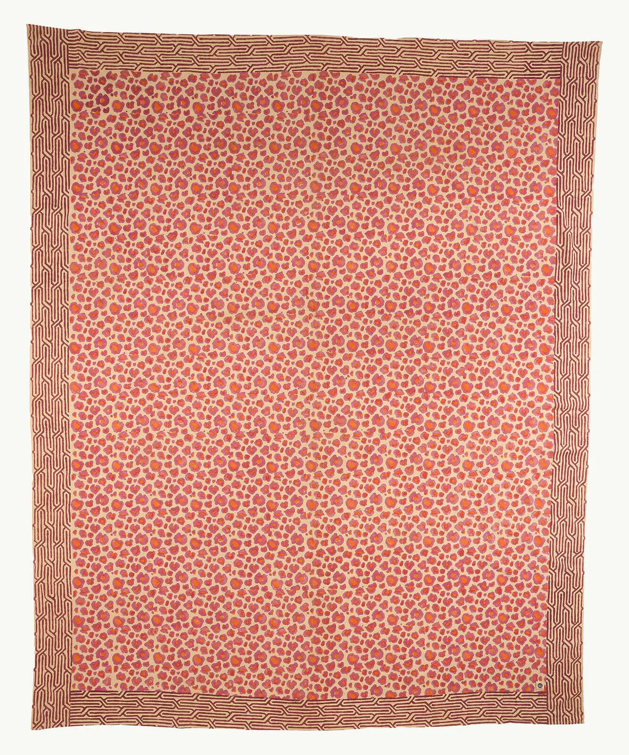 Doing Goods Pink Leopard Double Baumwolldecke mit Tasche