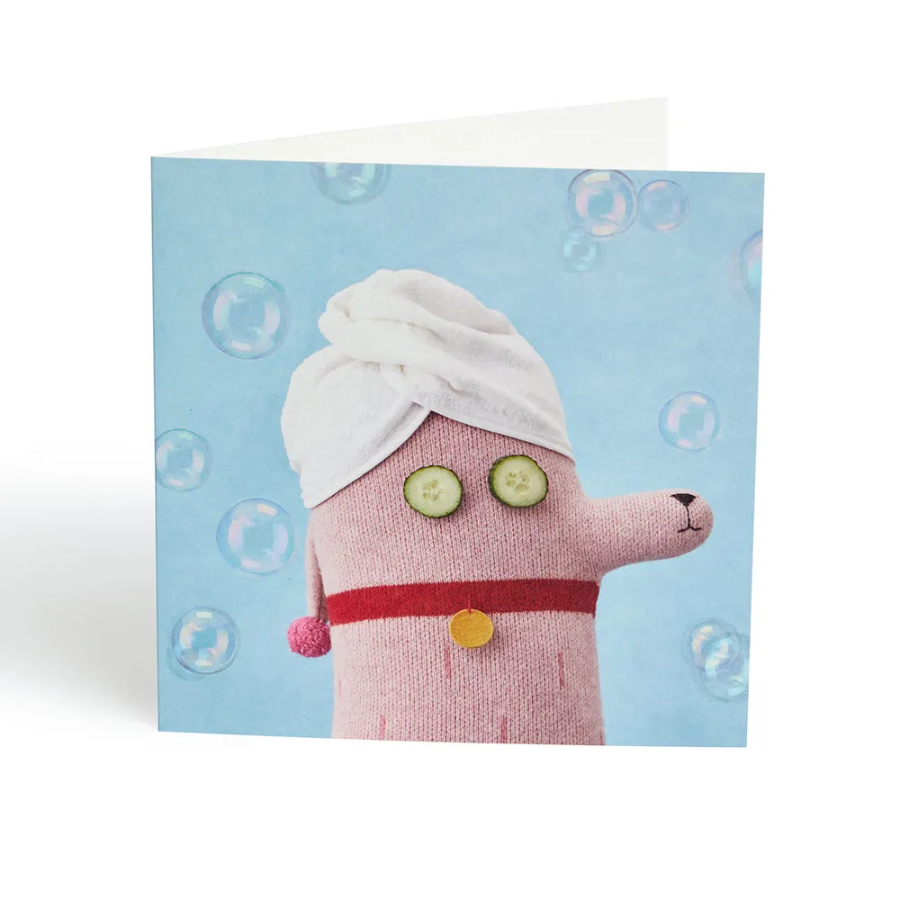 Donna Wilson Pamper Poodle Grußkarte 15x15 Recycling